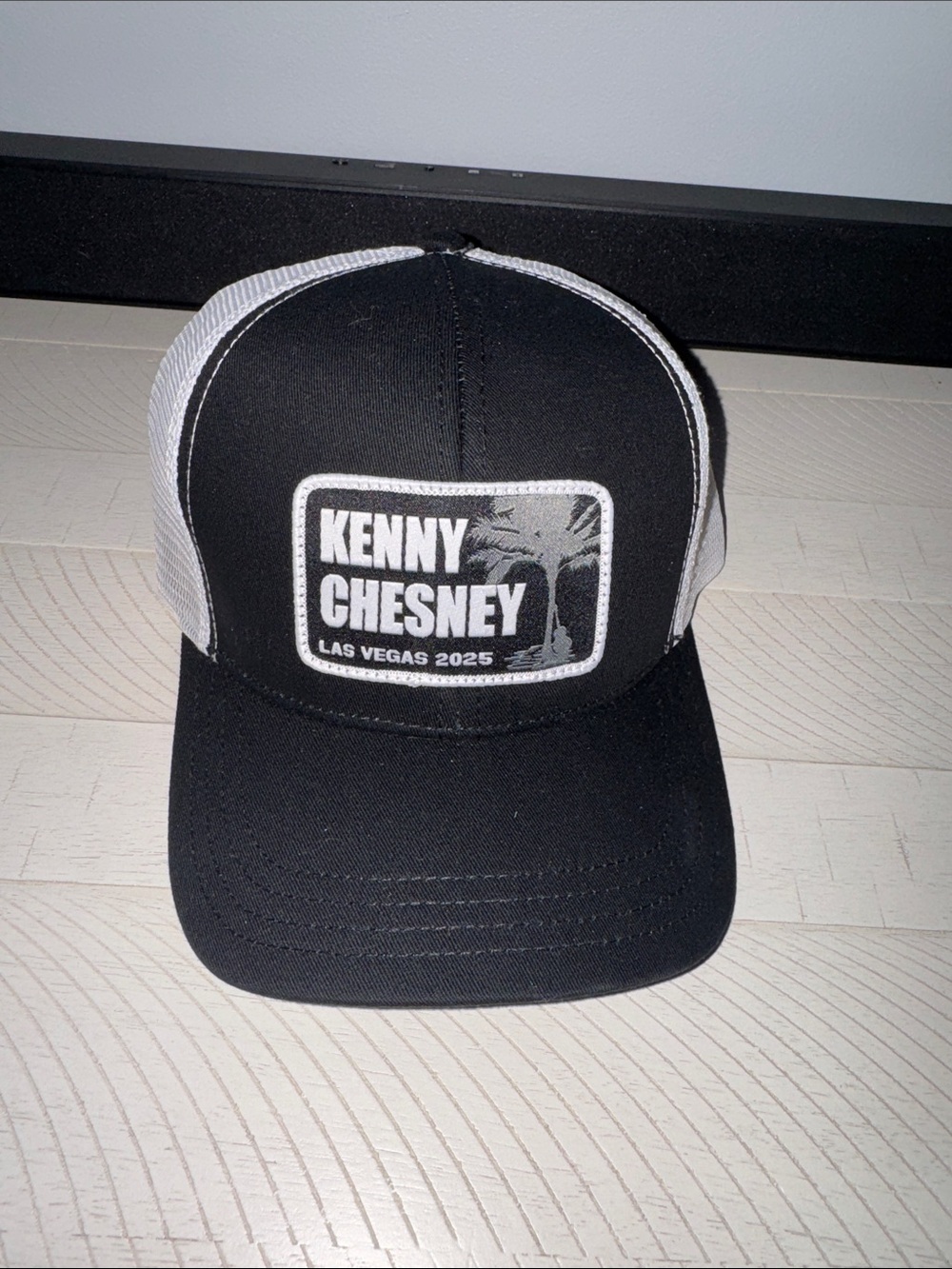 Kenny Chesney Las Vegas 2025 Black & White Trucker Hat